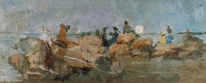 Dusk on the Breakwater III by Ignacio Pinazo Camarlench